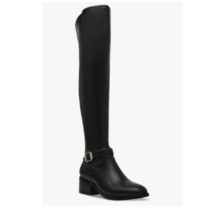DV Dolce Vita Elyse Black Over The Knee Riding Boots Buckle Detail Women’s 7